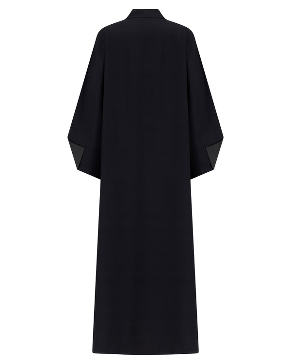Classic Abaya with Geometric Cuff Cut – hover image