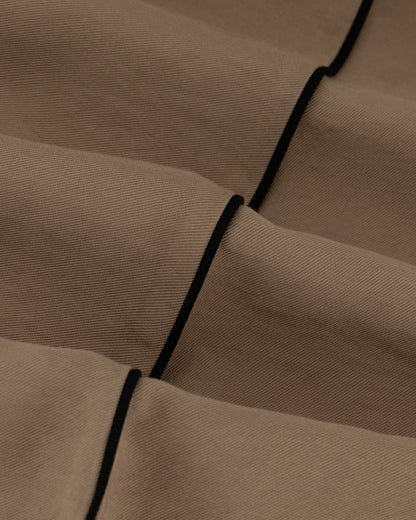 Classic Open Abaya with Black Piping Detail
