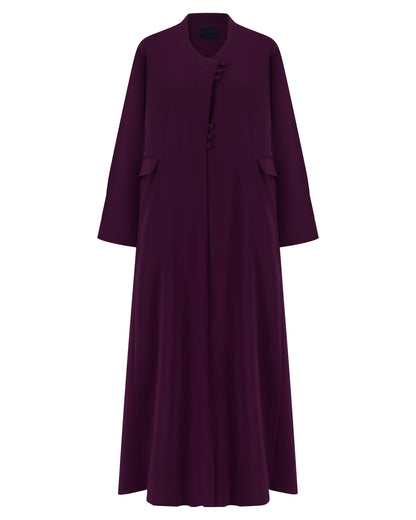 Plum Buttoned Abaya