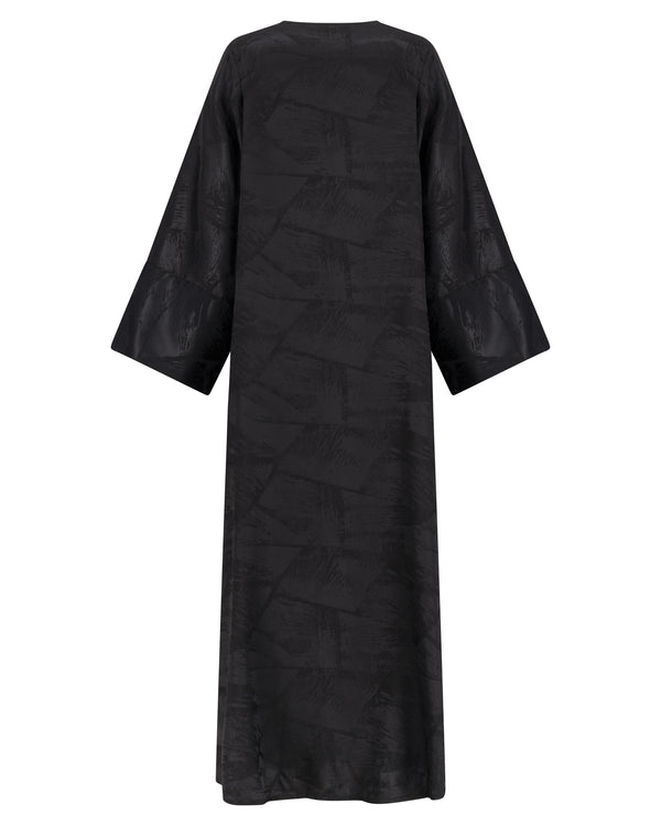 Textured Abaya with Subtle Geometric Pattern – hover image
