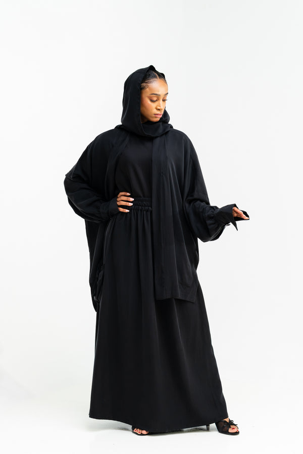 Shadow Drape Hooded Abaya Set