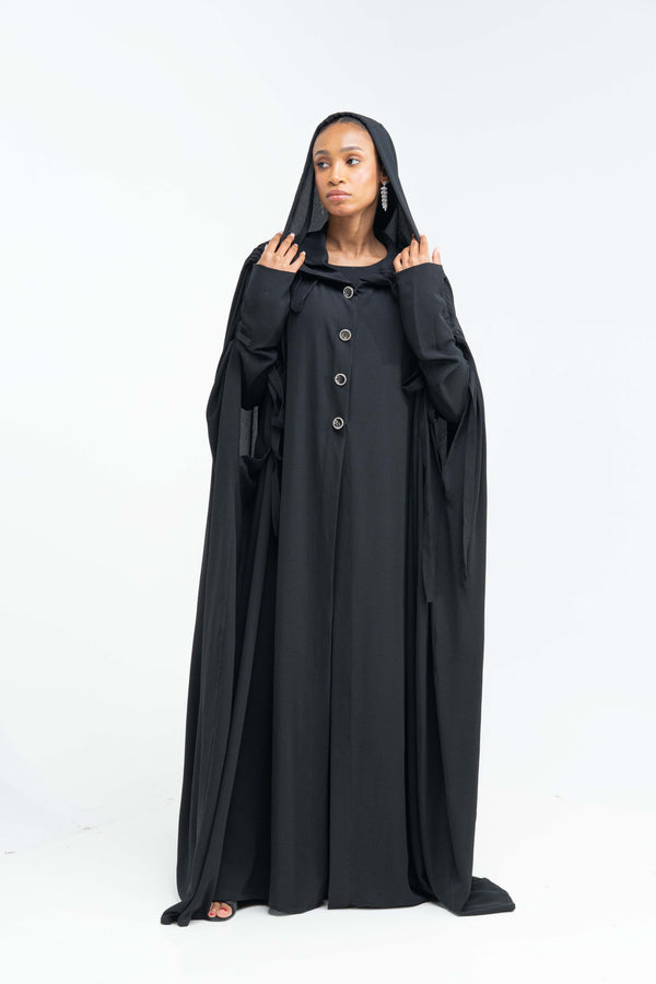 Noir Serenity Hooded Abaya