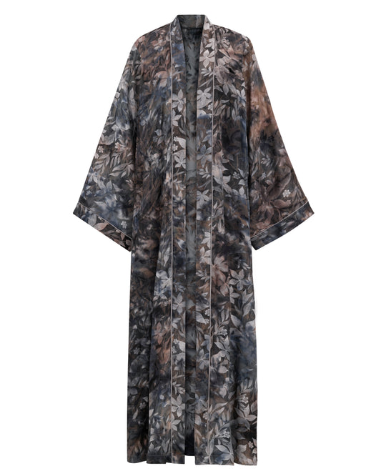 Midnight Bloom Open Abaya