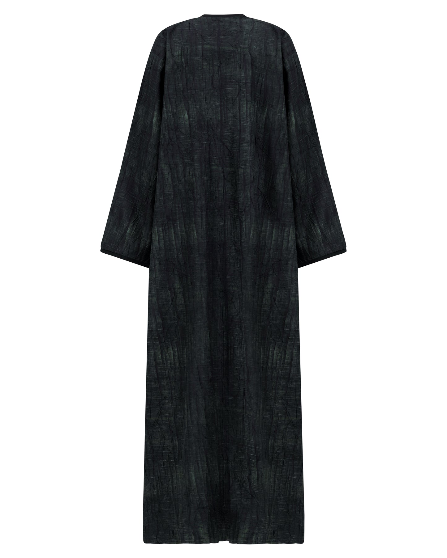Open Abaya with Forest Texture Print