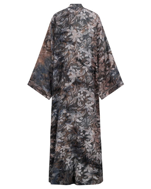 Midnight Bloom Open Abaya