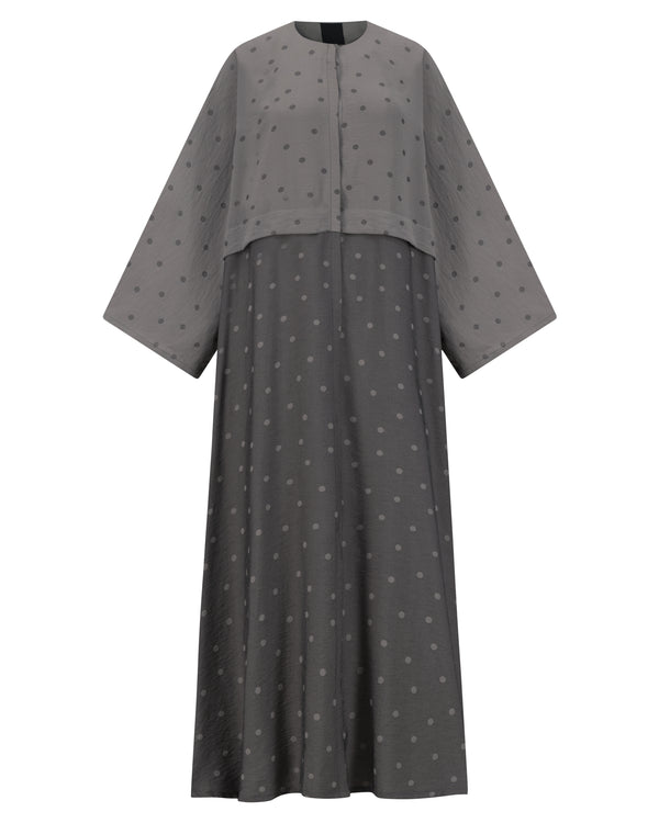 Graphite Grey Polka Dot Abaya – hover image