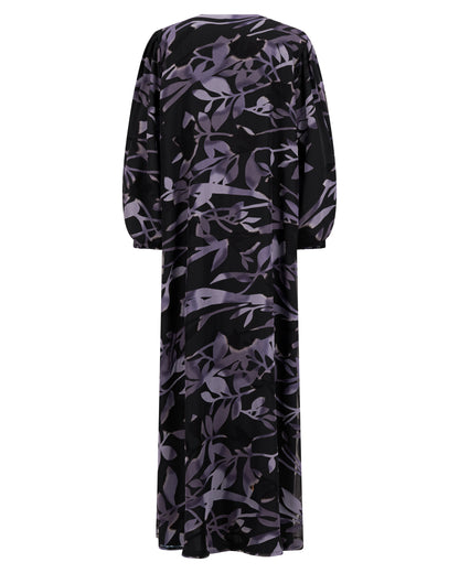 Printed Abaya with Leaf Motif