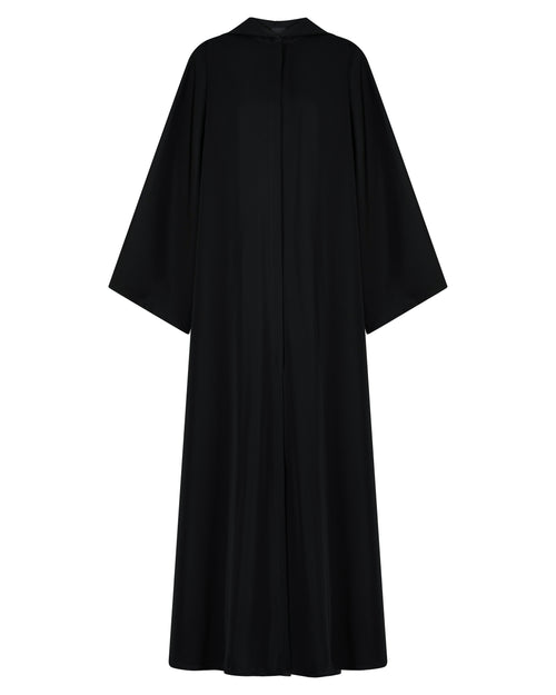 Matte Satin Black Hooded Abaya – hover image