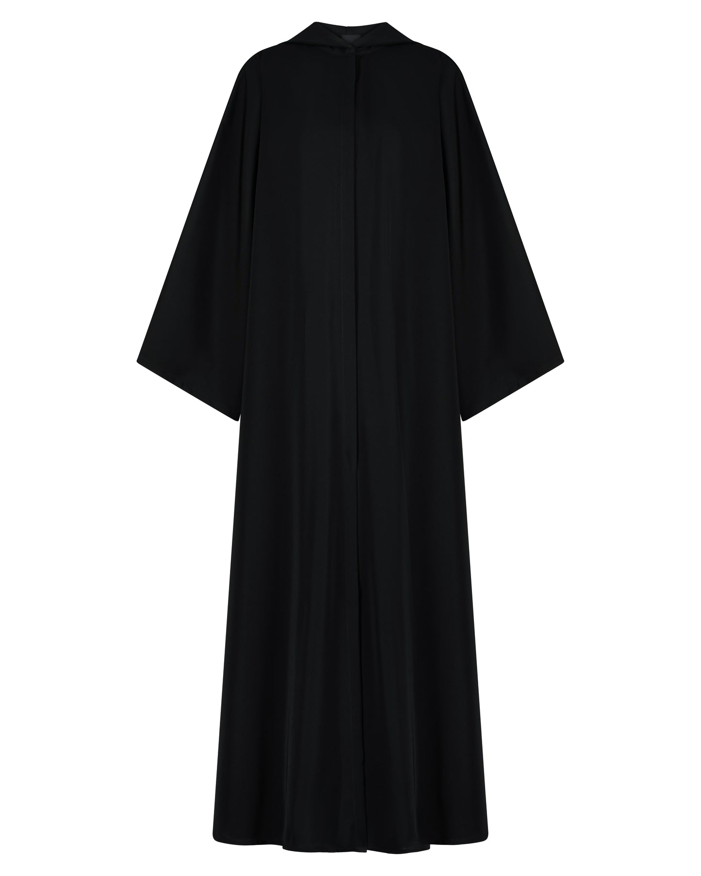 Matte Satin Black Hooded Abaya