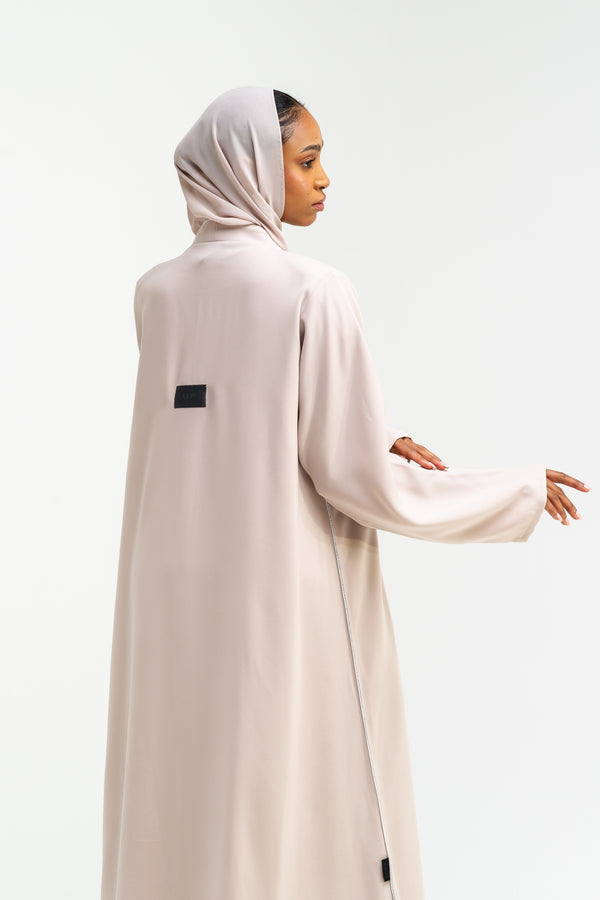 Abaya with Curved Collar Detail – hover image