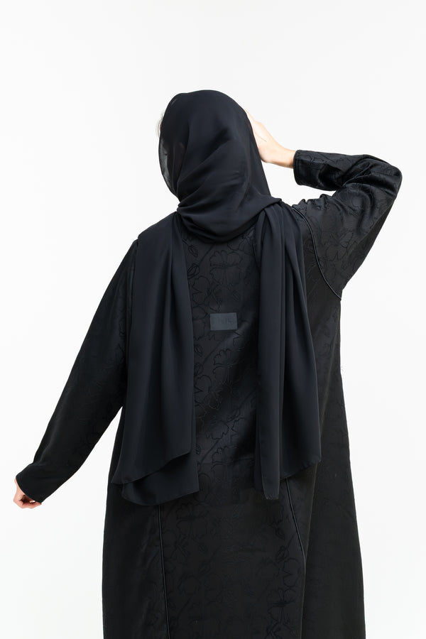 Midnight Satin Abaya – hover image
