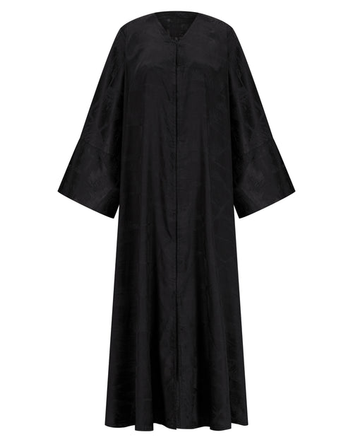 Textured Abaya with Subtle Geometric Pattern – hover image