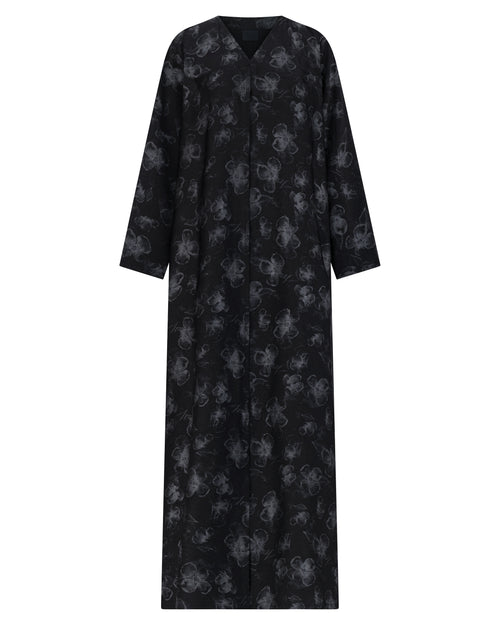 Onyx Bloom Abaya – hover image
