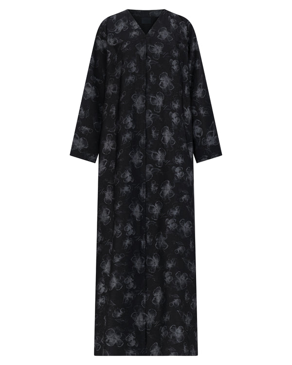 Onyx Bloom Abaya – hover image