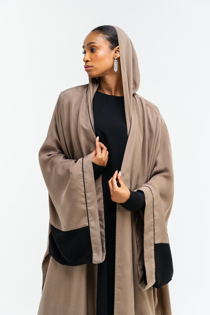 Shadow Texture Abaya in Blackened Teal