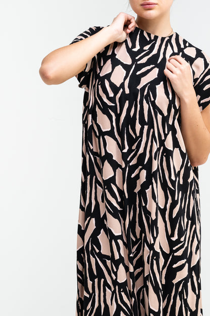 Sand & Noir Abstract Printed Dress