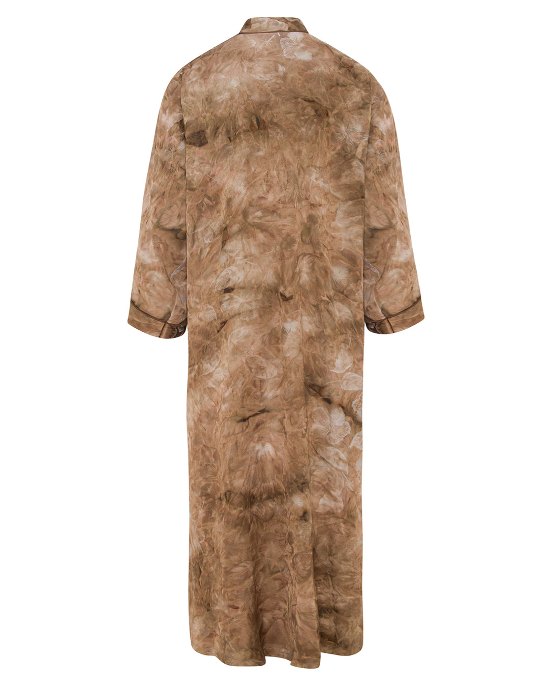 Open Abaya with Marble Leaf Print