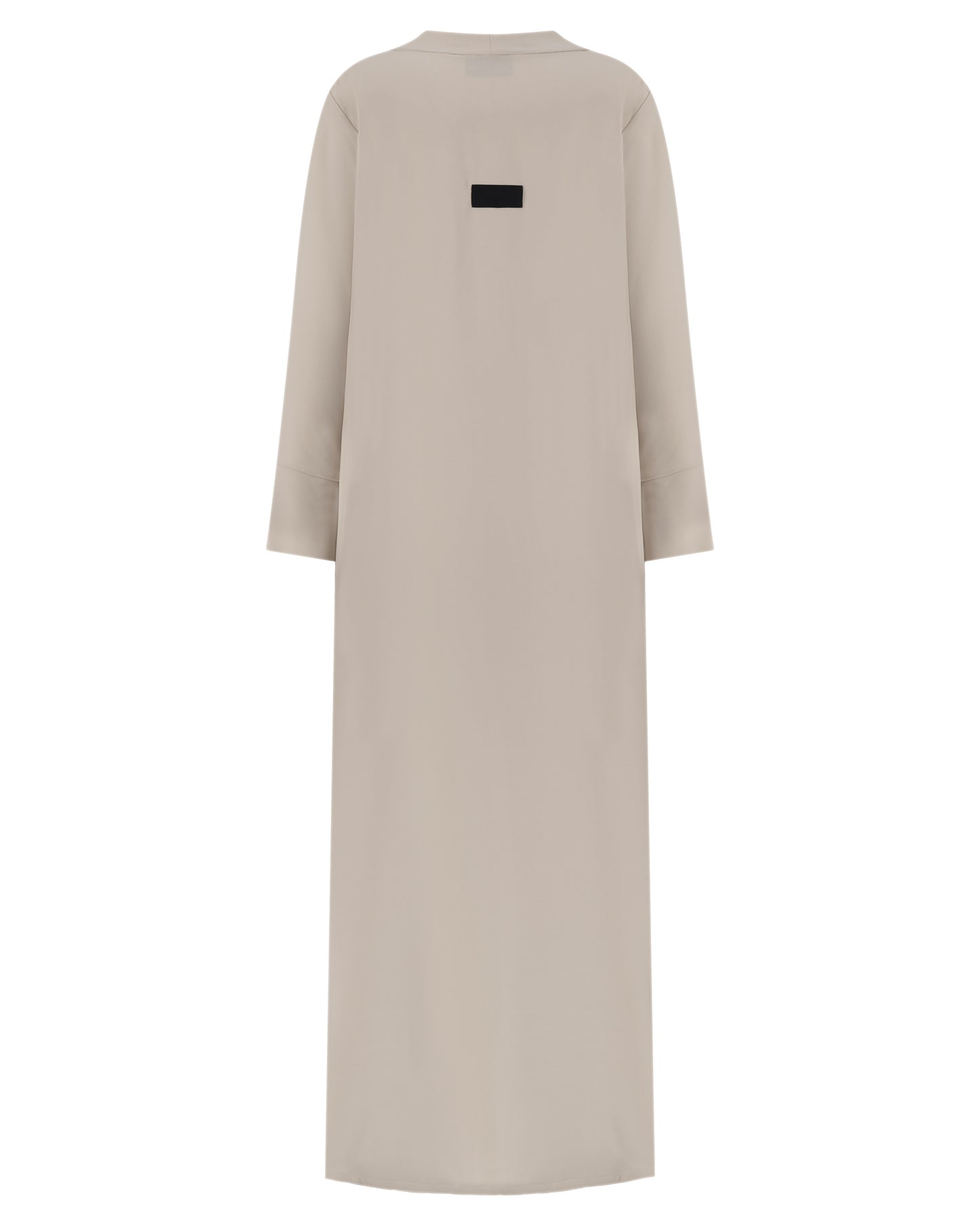 Pearl Button-Front Abaya in Cream Sand