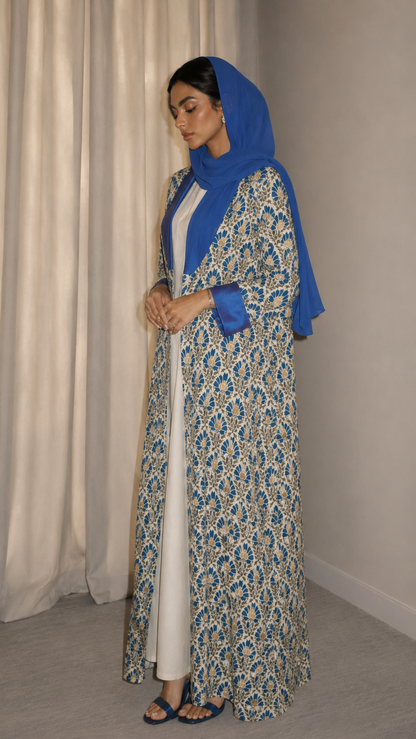 Azure Heritage Shawl Collar Abaya