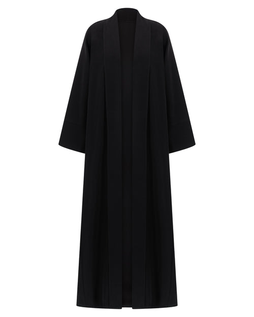 Premium Open Abaya with Wide Collar Panel – hover image