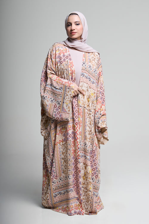 Blush Mosaic Kimono Abaya