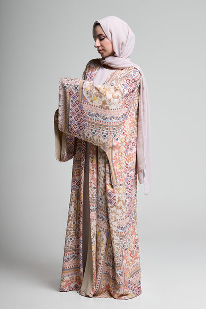 Blush Mosaic Kimono Abaya