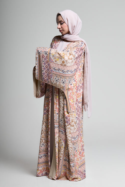 Blush Mosaic Kimono Abaya – hover image