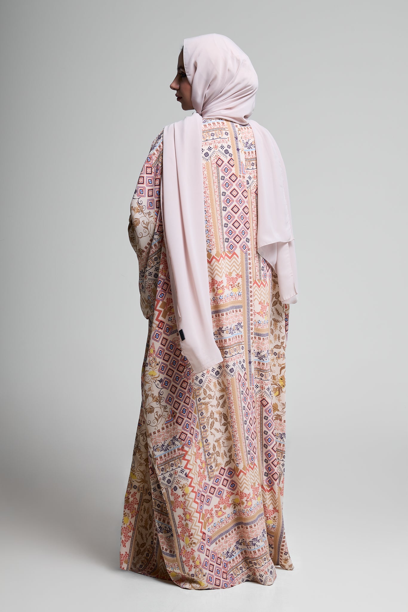 Blush Mosaic Kimono Abaya