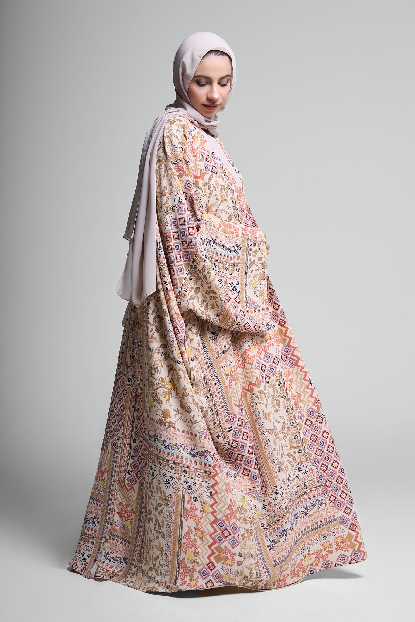 Blush Mosaic Kimono Abaya