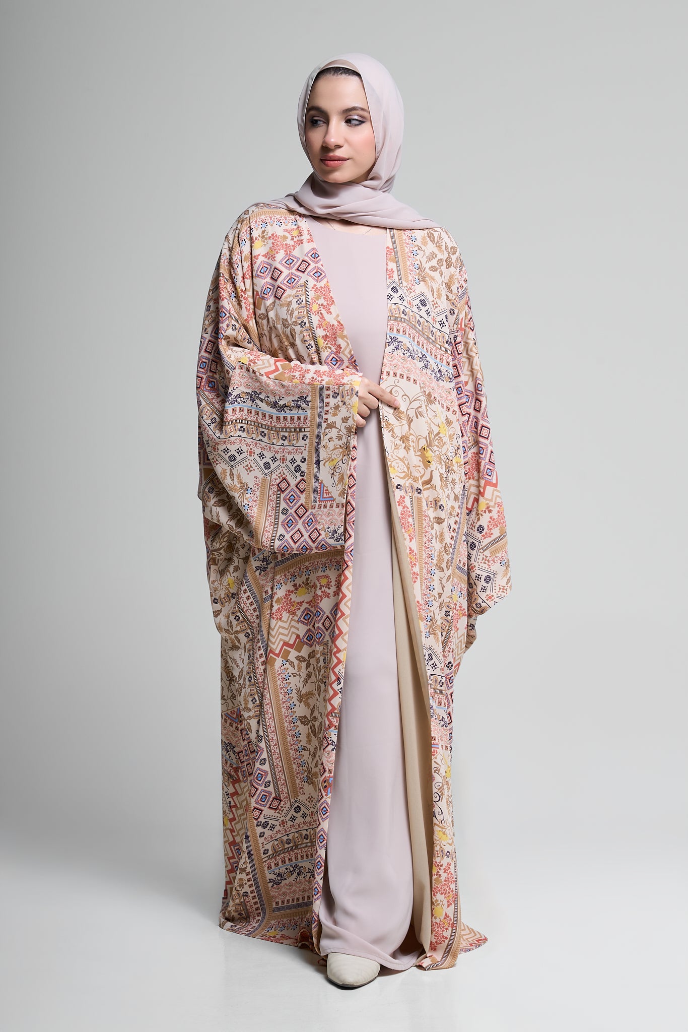 Blush Mosaic Kimono Abaya