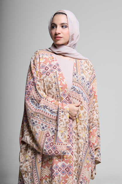 Blush Mosaic Kimono Abaya