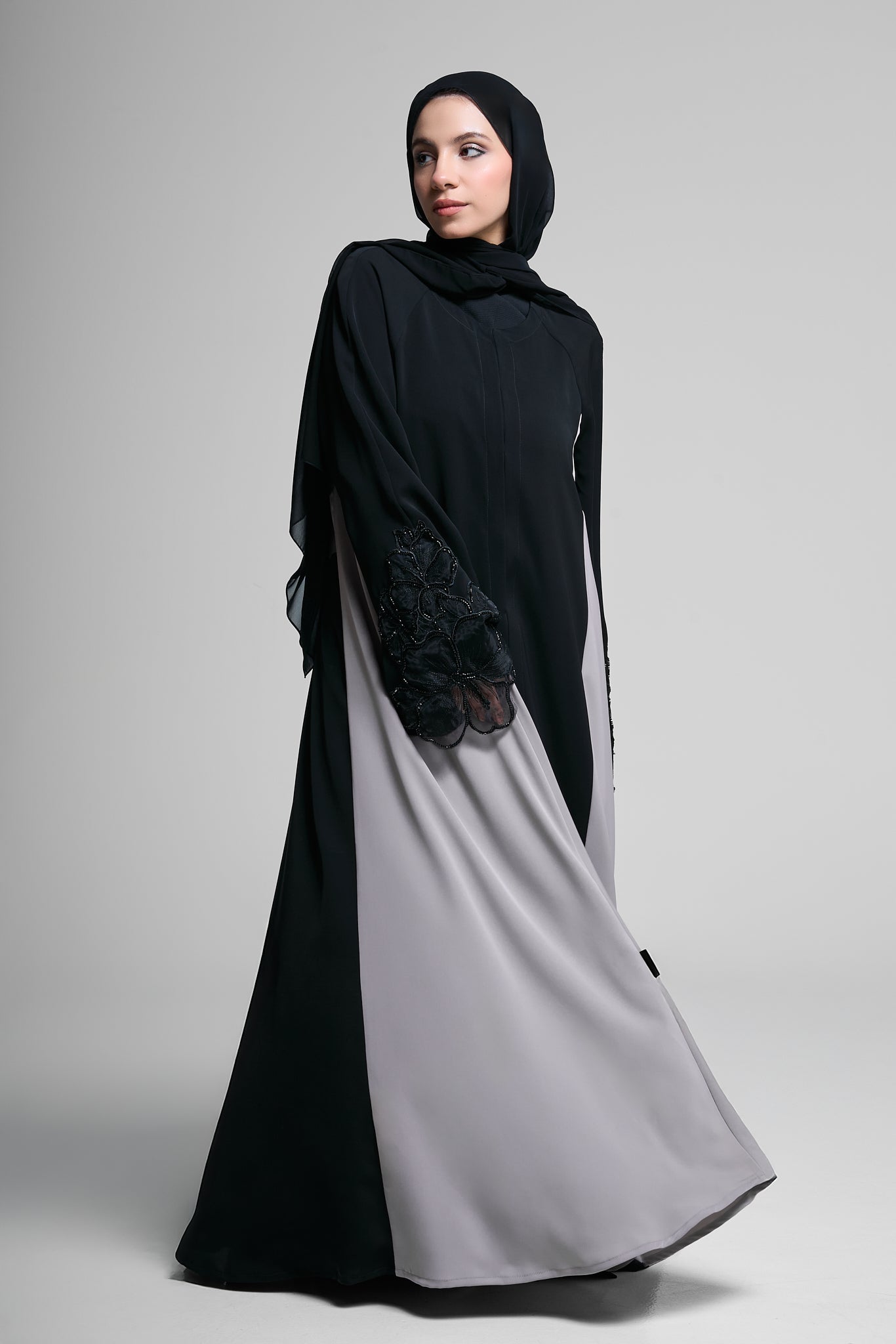Charcoal Elegance Abaya