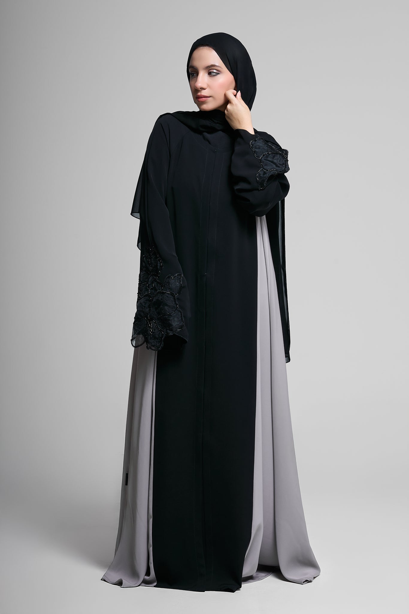 Charcoal Elegance Abaya