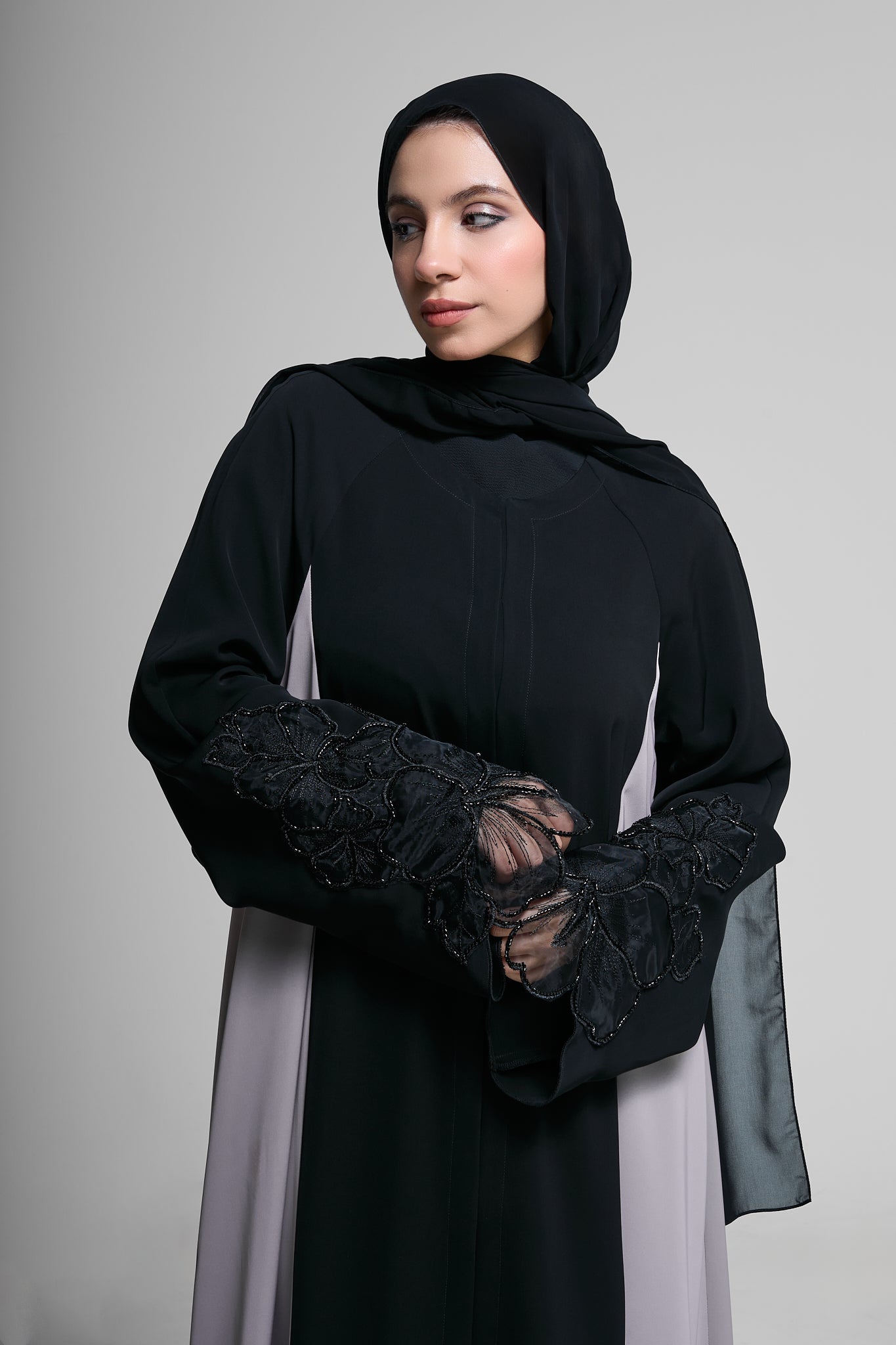 Charcoal Elegance Abaya