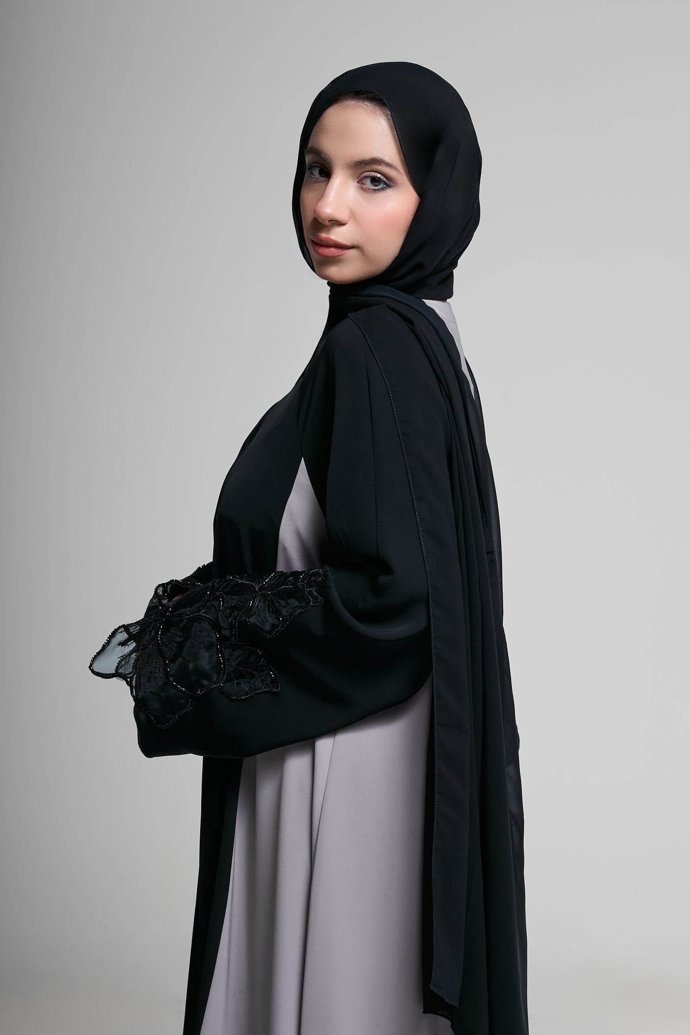 Charcoal Elegance Abaya