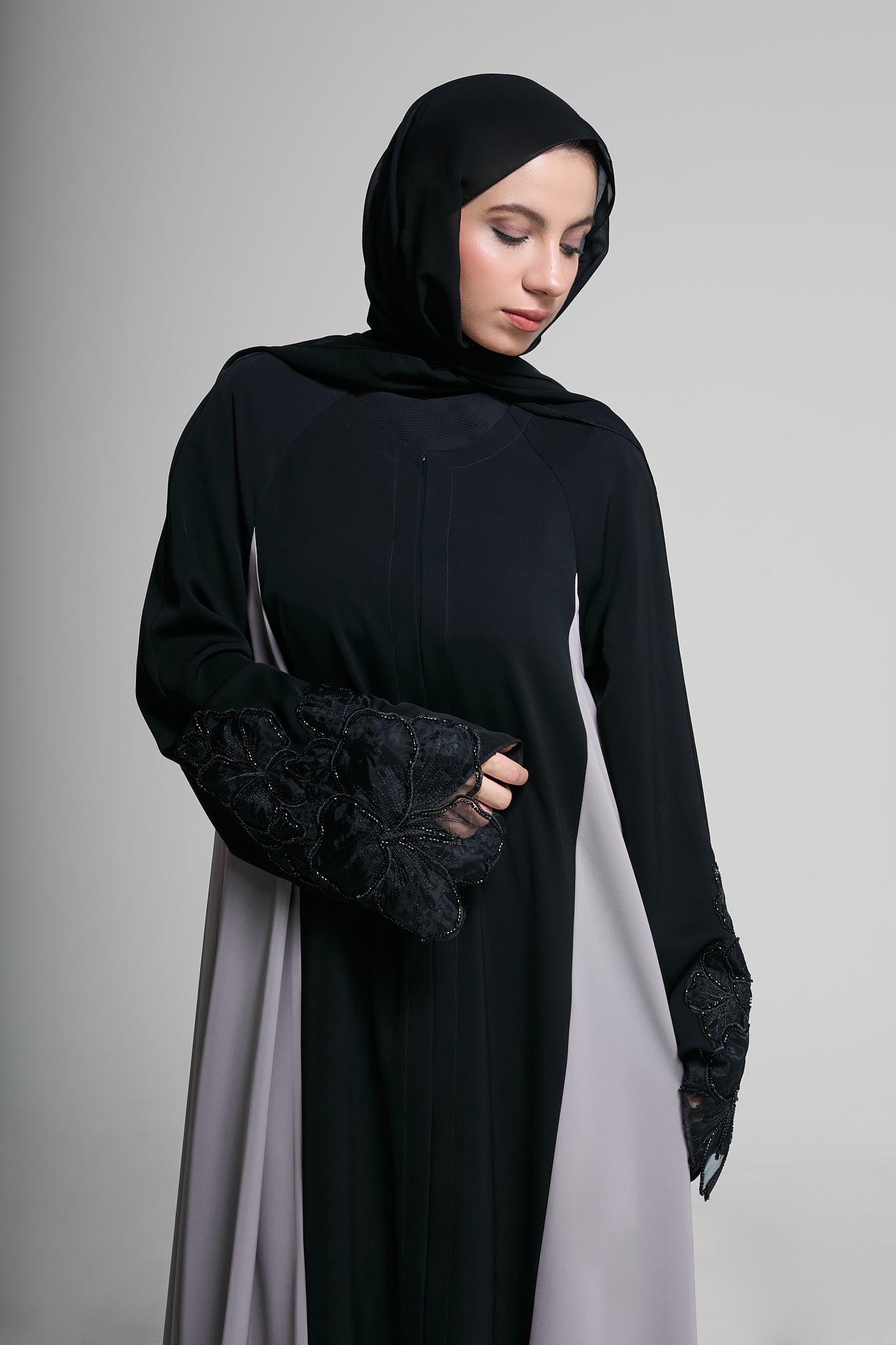 Charcoal Elegance Abaya