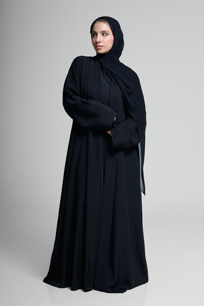 Premium Open Abaya with Folded Cuff Sleeves