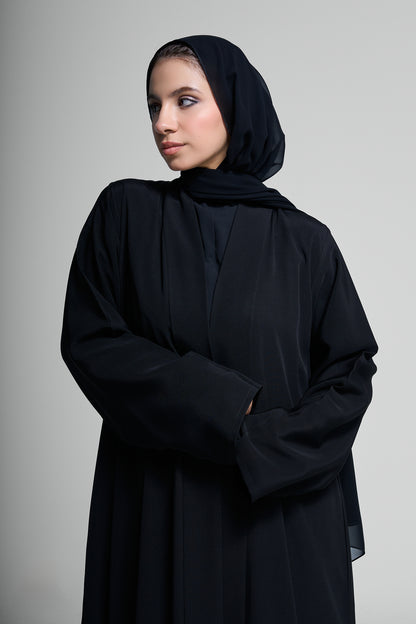 Premium Open Abaya with Folded Cuff Sleeves