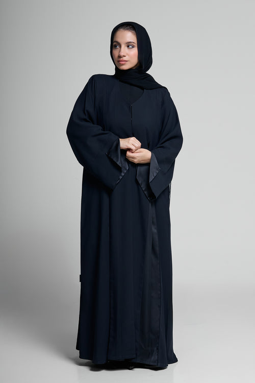 Classic Abaya with Geometric Cuff Cut