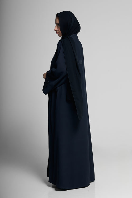 Classic Abaya with Geometric Cuff Cut – hover image
