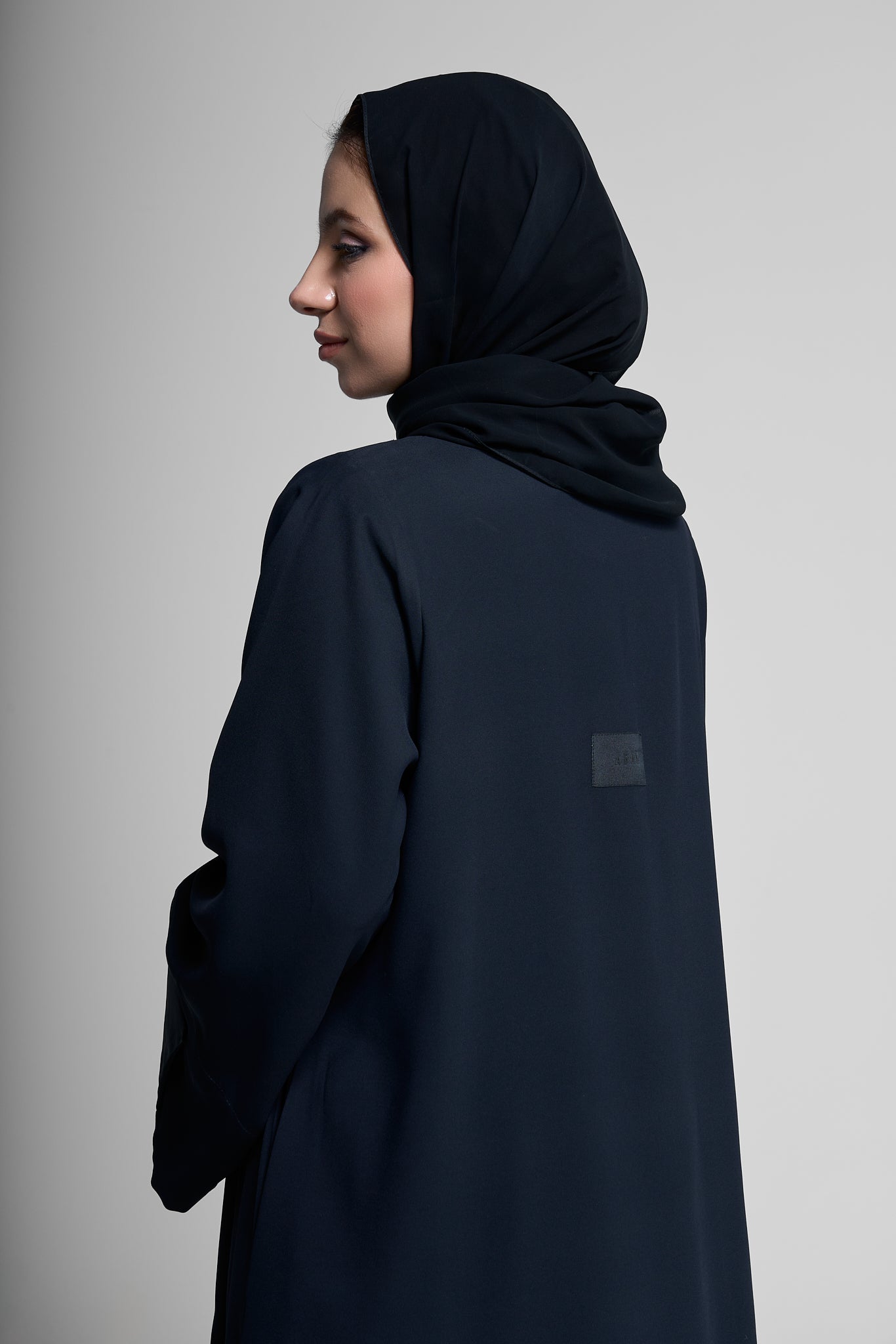 Classic Abaya with Geometric Cuff Cut