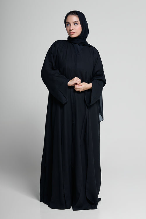 Abaya with Lace Sleeve Detail
