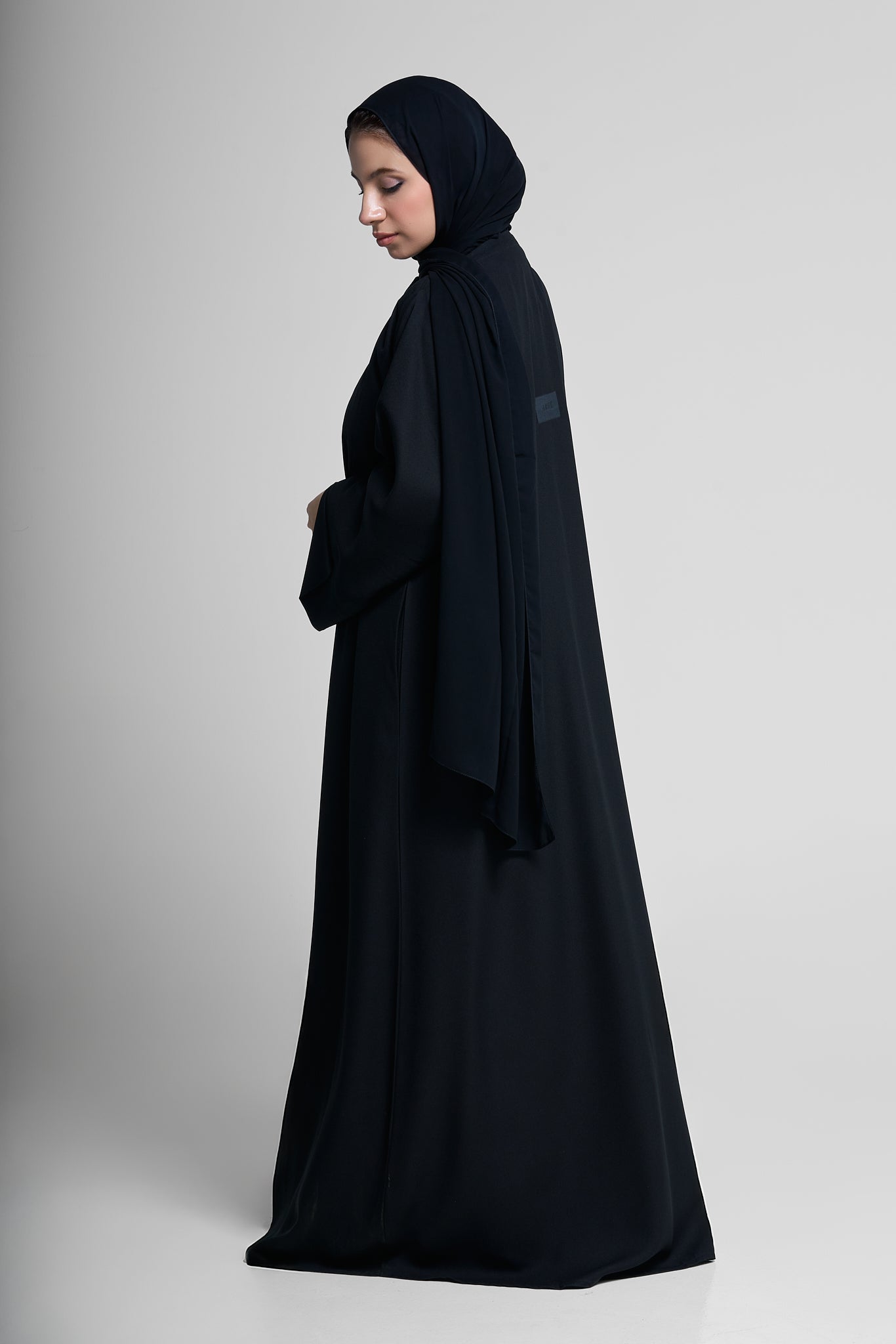 Abaya with Lace Sleeve Detail