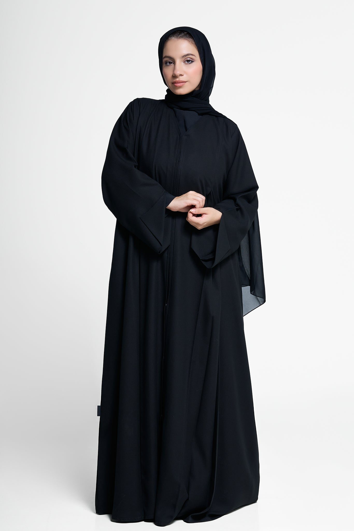 Abaya with Lace Sleeve Detail