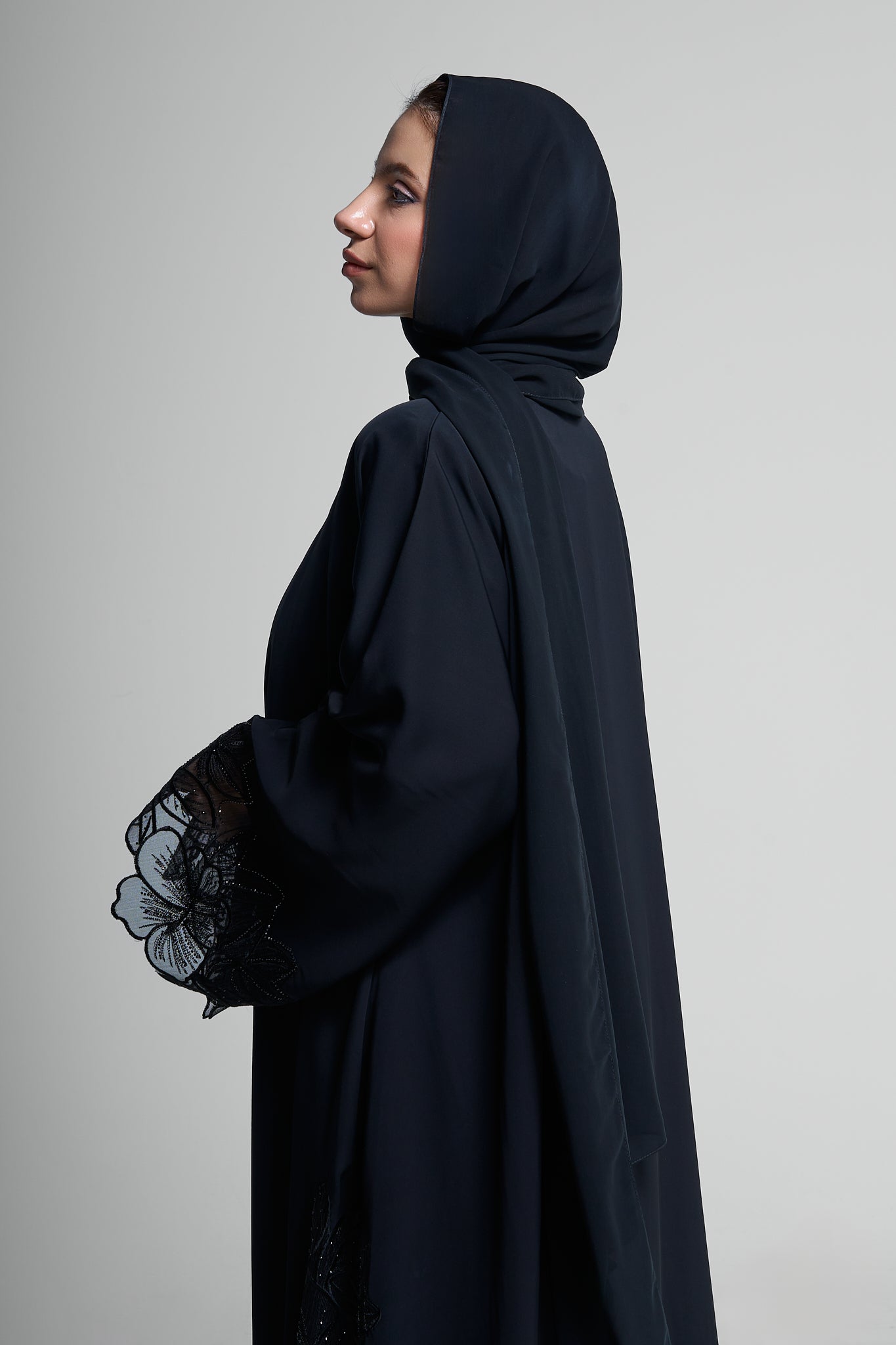 Midnight Petal Abaya