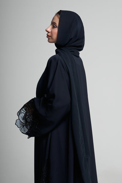 Midnight Petal Abaya