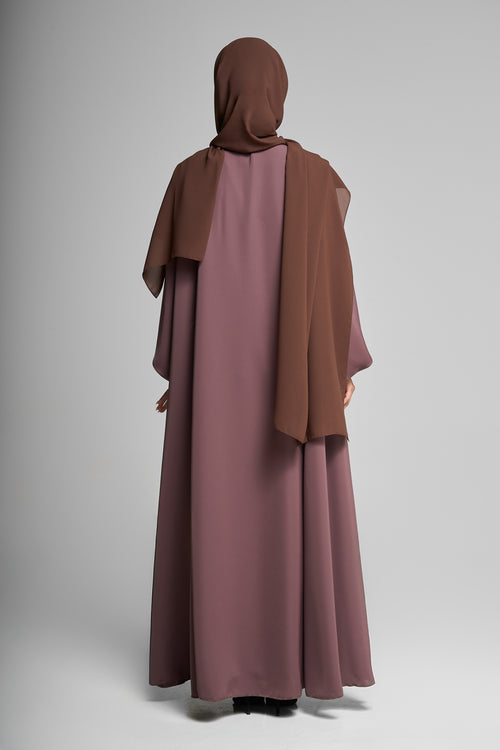 Pleated Sleeve Classic Cadillac Abaya with Flowy Silhouette – hover image