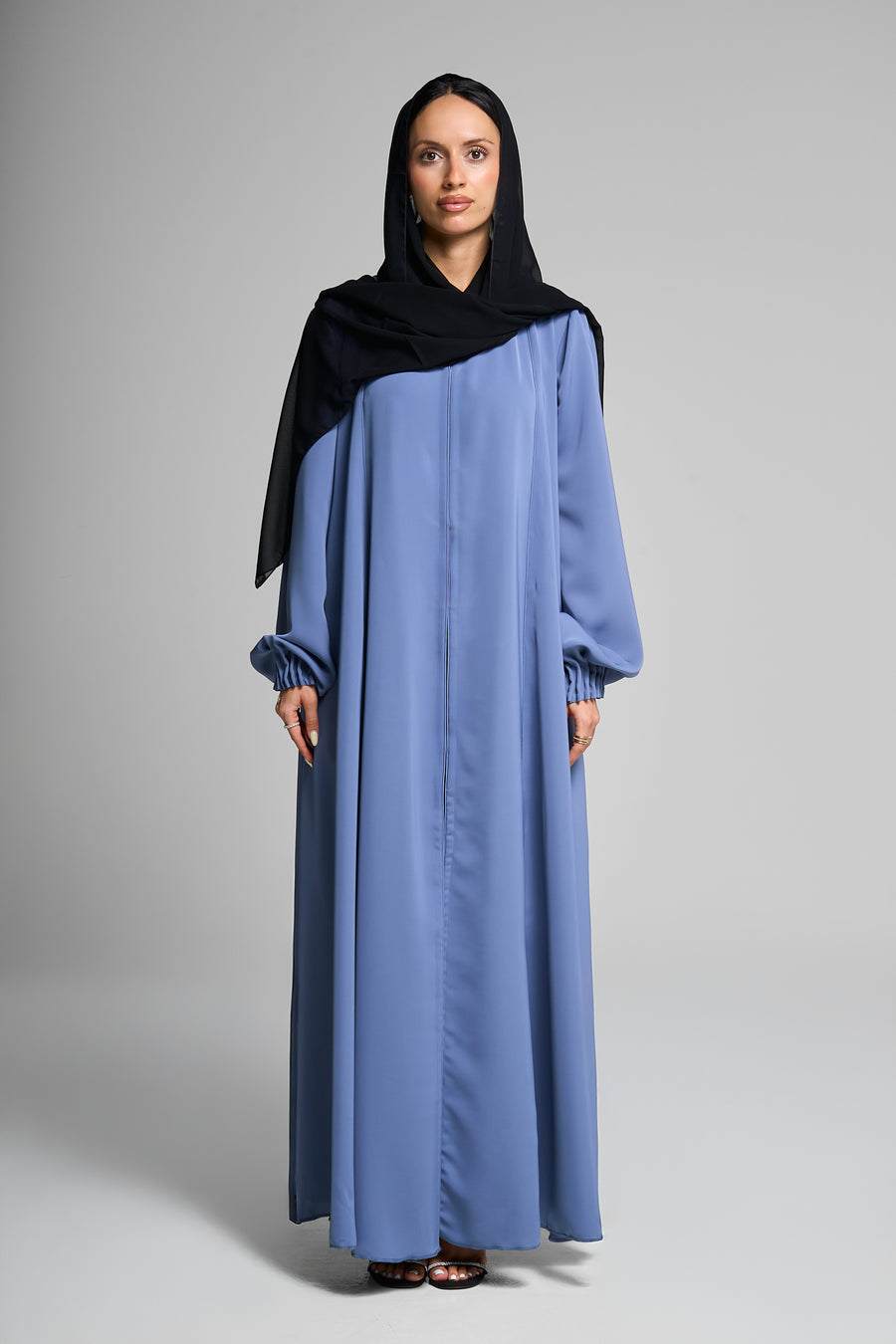 Classic Silhouette Blue Abaya