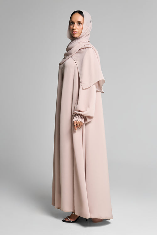 Pleated Sleeve Classic Abaya with Flowy Silhouette – hover image