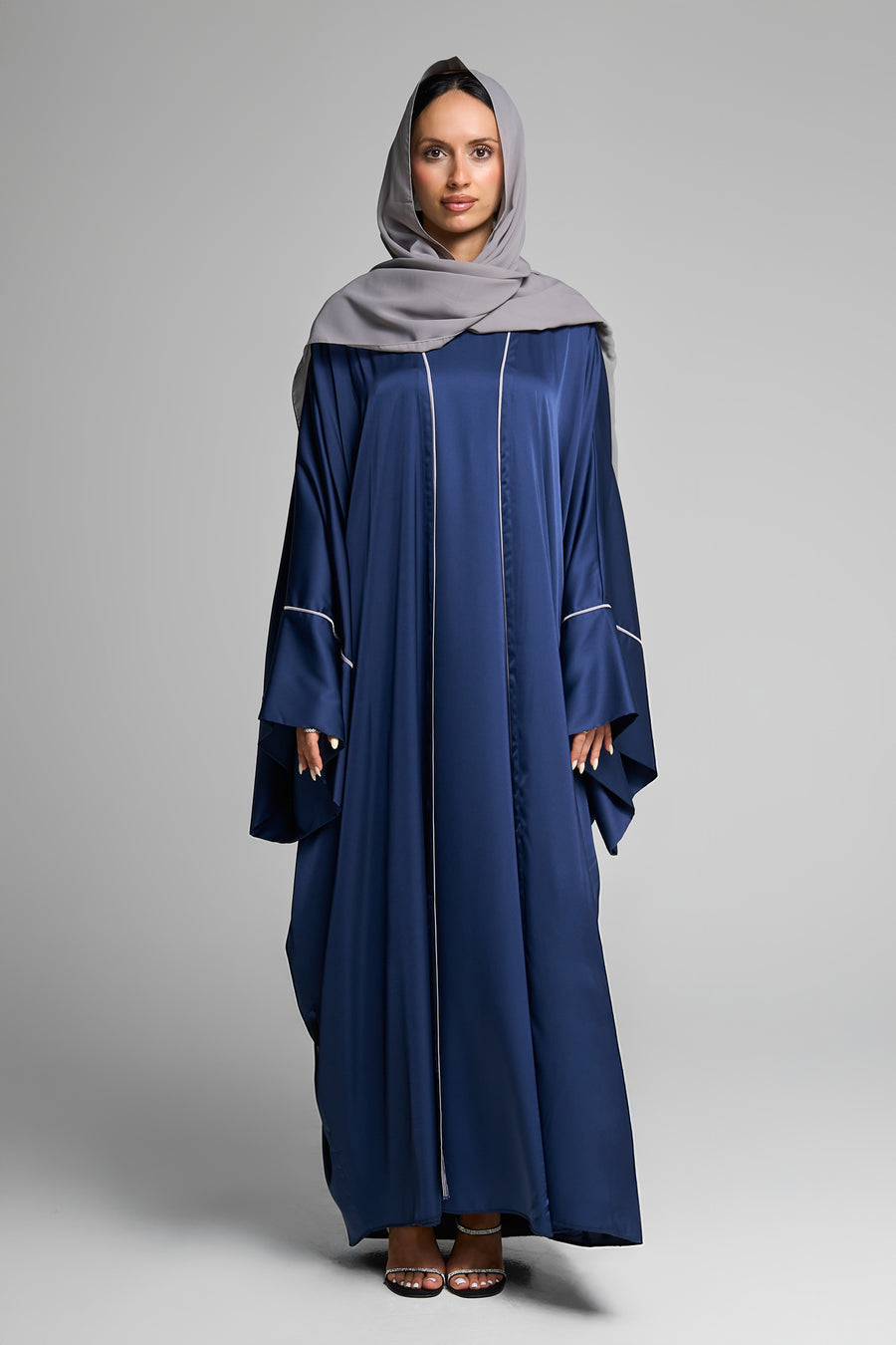Elegant Glossy Navy Abaya